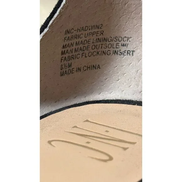 INC Womens Hadwin2 Black Bling Ankle Strap Pave Crystal Heel Sandals Size 8.5 - Picture 9 of 10